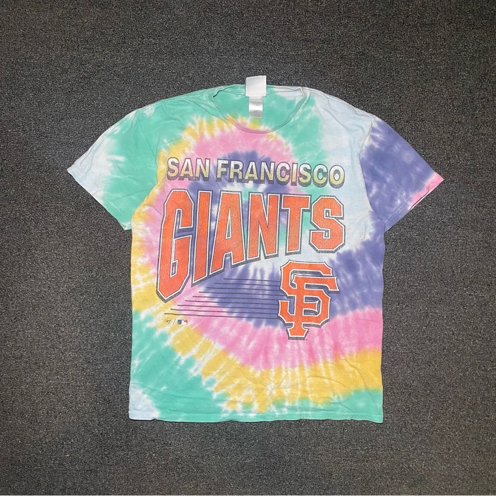 vintage San Francisco giants tie dye big spell out and logo shirt size medium